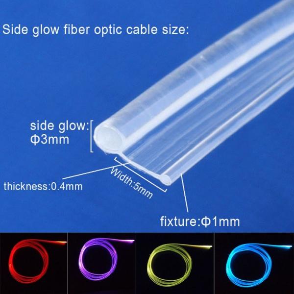 3M 3mm Optic Fiber Lights Skirt Side Glow Fiber Optic Cable Car Decorative Night Light