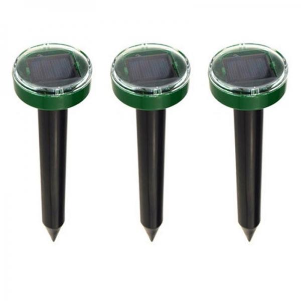3PCs Outdoor Solar Power Ultrasonic Mole Repellent Gopher Rat Snake Bird Mosquito Mouse Repellent