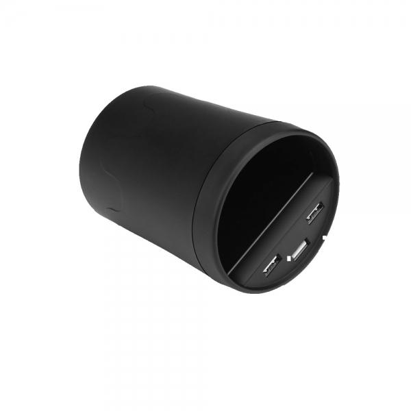 3-USB 2A / 1A Car Cup Holder Cellphone Charger Black