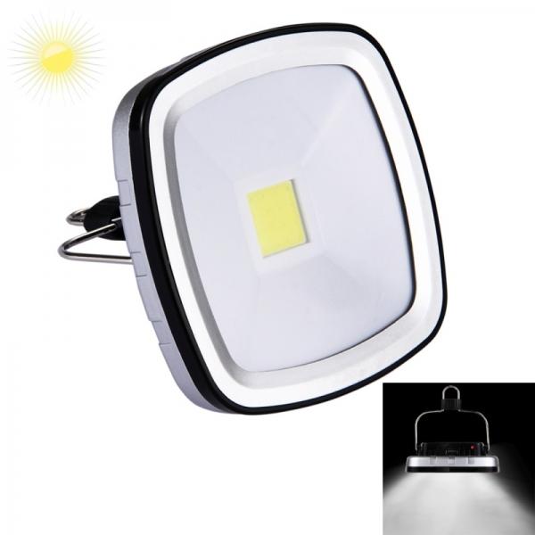 3W 270LM COB Portable Solar Light USB Rechargeable Camping Tent Light Emergency Lamp - Black