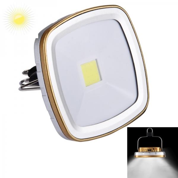 3W 270LM COB Portable Solar Light USB Rechargeable Camping Tent Light Emergency Lamp - Gold