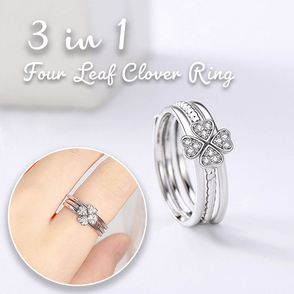 3-in-1 Elegant Four Leaf Clover Ring