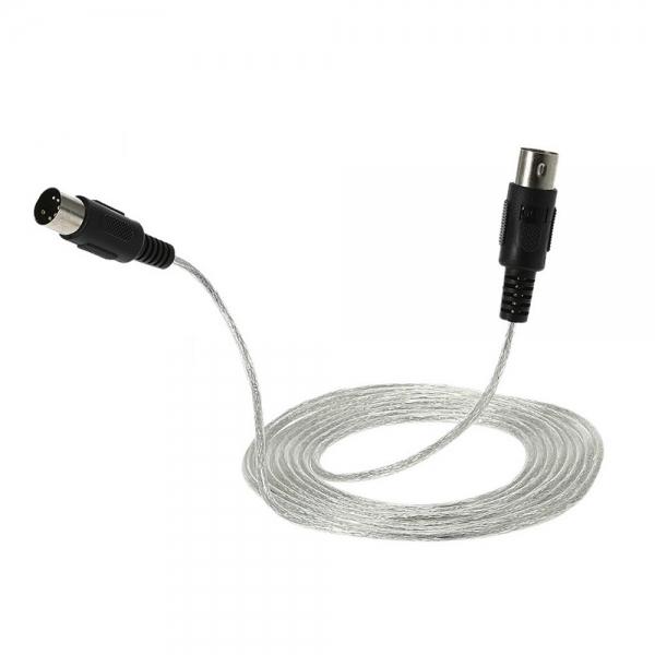 3m / 10ft MIDI Extension Cable 5-Pin Plug Male to Male Connector for MIDI Devices Silver