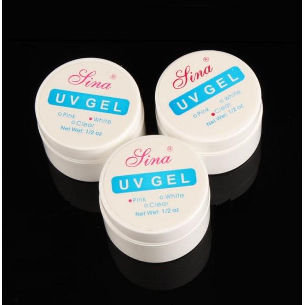 3pcs Nail Art UV Gel 3D Patten Builder White & Pink & Transparent