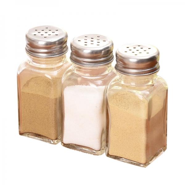3pcs Seasoning Spice Jar Bottle Kitchen Pepper Salt Sugar Jars Transparent