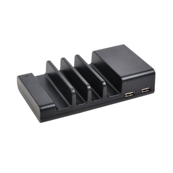 Multi 4 Port USB Charging Tablet Holder Charger Dock US Plug Blue