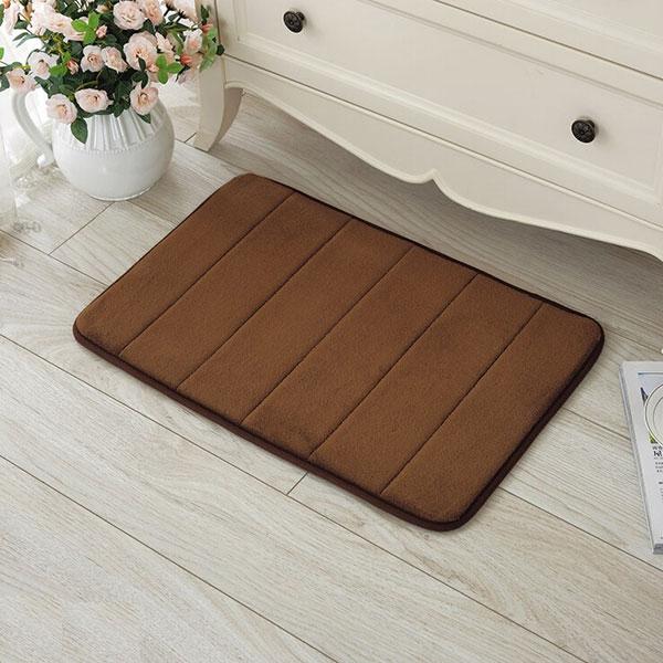 40 x 60cm Coral Velvet Memory Foam Rug Bathroom Mat Soft Non-slip Floor Carpet Coffee