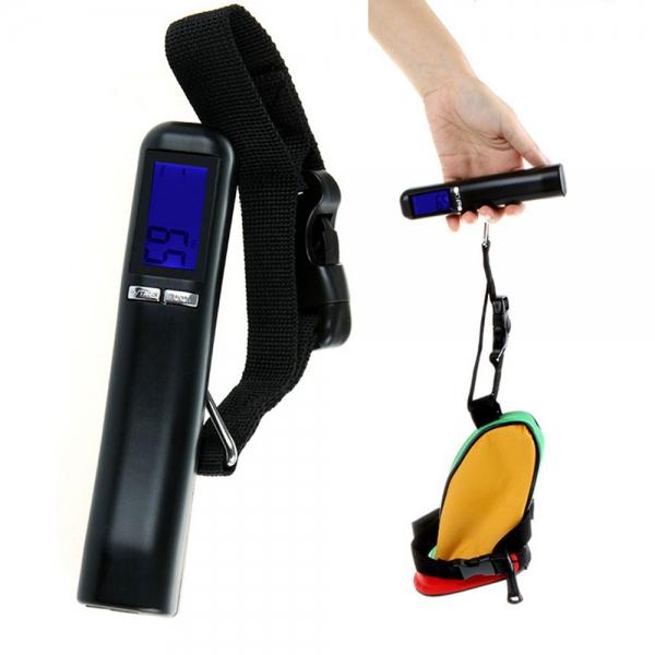 40kg x 10g Portable Hanging Handheld Backlight LCD Display Digital Electronic Luggage Scale for Travel Black