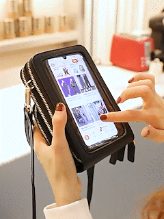 RFID Anti-theft Protection Mobile Phone Slot Leather Wallets Shoulder Bag