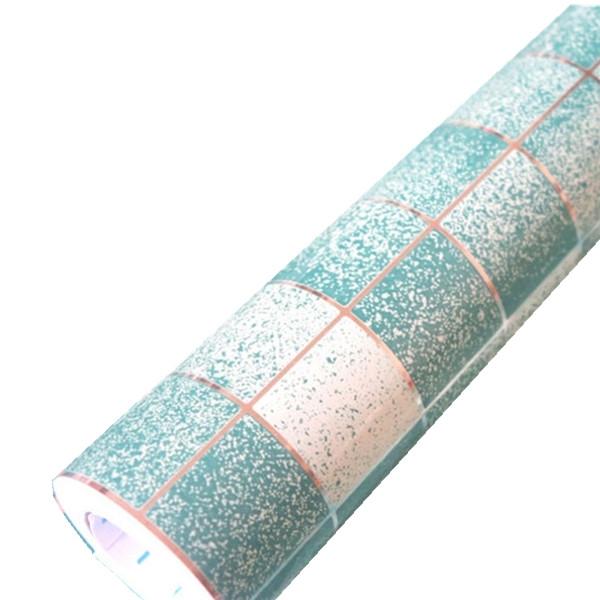 45 x 500cm PVC Kitchen Wall Sticker Waterproof Aluminum Foil Self-Adhesive Bathroom Wallpaper Blue
