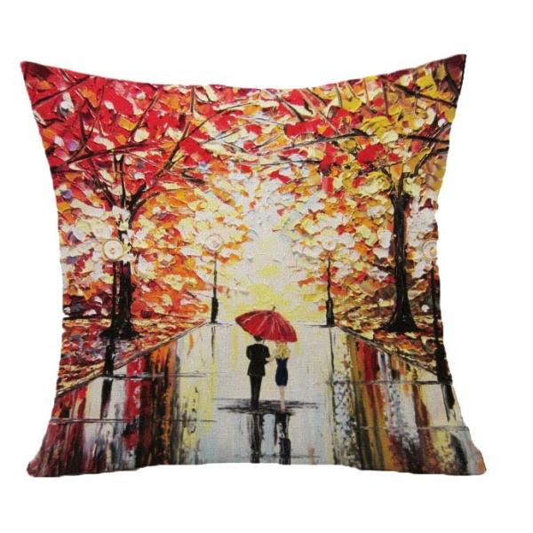 45x45cm 3D Vintage Flower Cotton Linen Pillow Case - #8