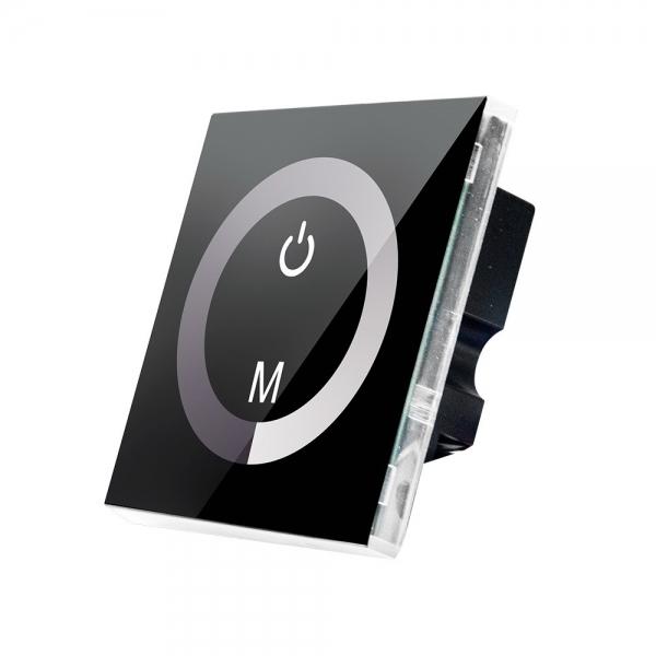 4A/CH 3-Channel Touch Dimmer Wall Dimmable Switch LED Dimmer for DIY Home Lighting Single Color LED Strip Controller Black(DC12-24V)