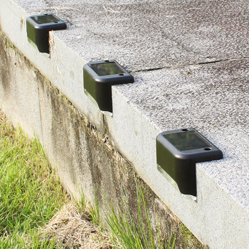 4pcs LED Solar Stair Lamp IP65 Waterproof Outdoor Garden Pathway Yard Patio Stairs Steps Fence Lamps Solar Night Light