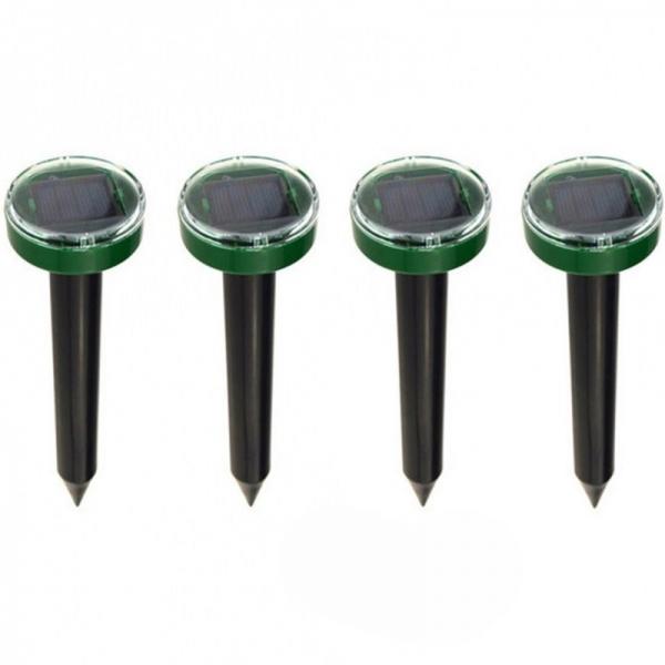 4PCs Outdoor Solar Power Ultrasonic Mole Repellent Gopher Rat Snake Bird Mosquito Mouse Repellent
