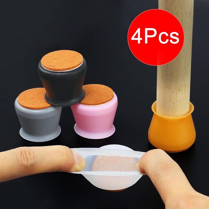 4PCS / 8PCS / 16PCS Furniture Chair Leg Silicone Cap Pad Protection Table Feet Cover Floor Protector Non-slip Table Chair Mat Caps Foot