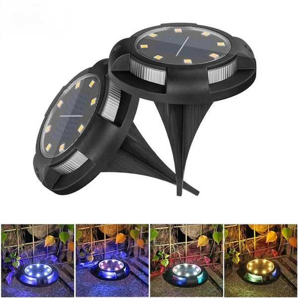 8LED+4RGB/Blue Solar Underground Lights Stainless Steel Solar Buried Floor Light Outdoor Garden Path Ground Lights  Garden