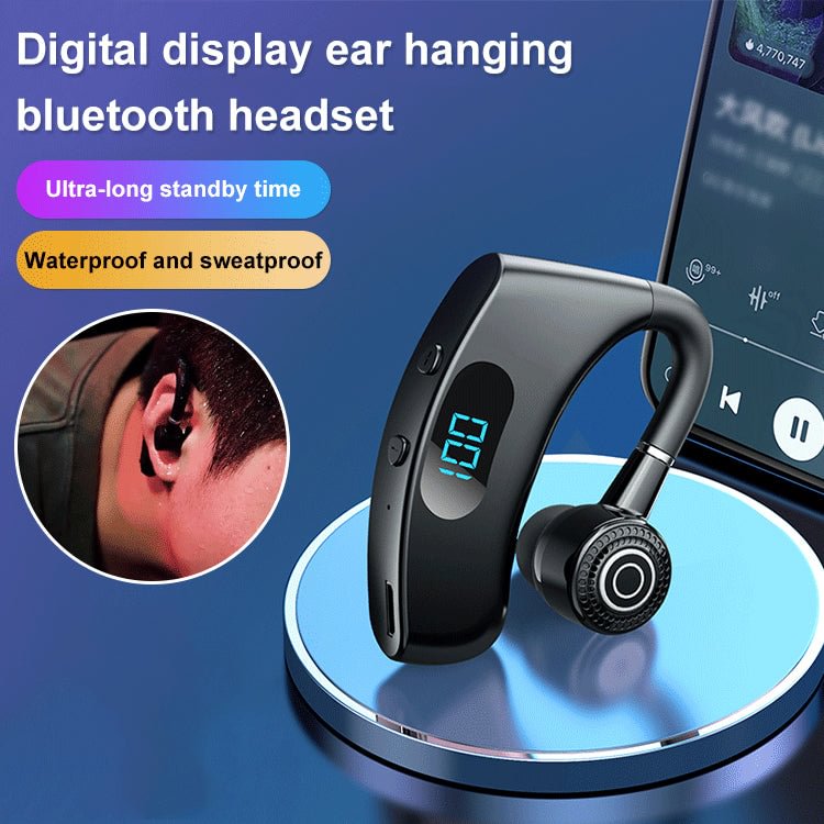 Ear Clip Bone Conduction Headphones Digital Display Ear Hanging Bluetooth Headset