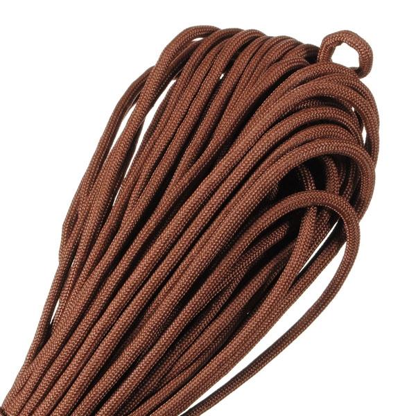 4mm Wide 10m Outdoor Nylon Rope Desert Parachute Cord Braided Rope Coffee (10m Length)