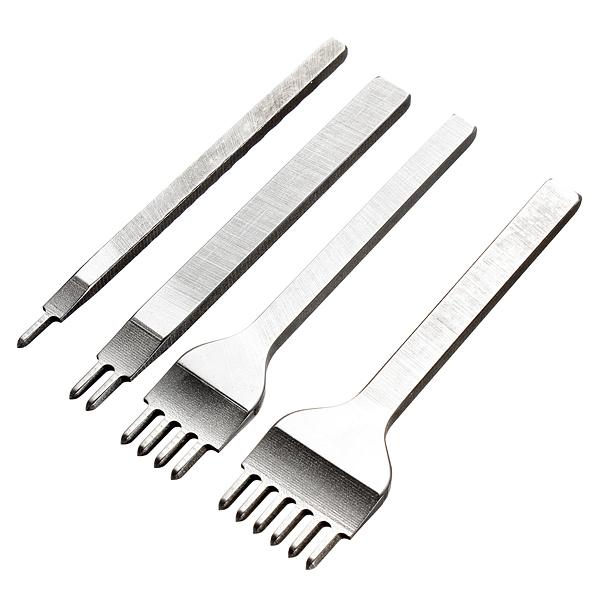 4pcs 1/2/4/6 Prong 3mm Leather Craft Punch Stitching Hole Punches Tools