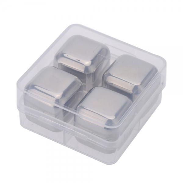4pcs 304 Stainless Steel Whiskey Stones Ice Cubes Bucket Reusable Magic Vodka Wine beer Cooler Bar Whisky Holder chiller Tool
