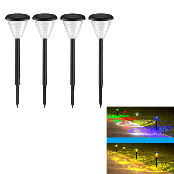 4 Pack Solar Pathway Lights Solar Pathway Lights Outdoor Warm White Waterproof Glass Stainless Steel Solar Landscape Lights