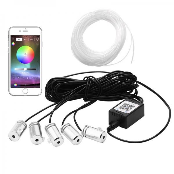 5 in 1 6.2M Sound Active EL Neon Strip Light RGB LED Car Interior Light Multicolor Bluetooth Phone Control Atmosphere Light 12V - 5m