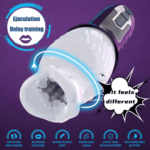 360°Automatic Rotation Vibrator10 Vibration 5 Rotation Blowjob Masturbator For Men