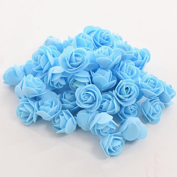 50pcs Artificial Foam Rose for Wedding Party Home Decoration Blue