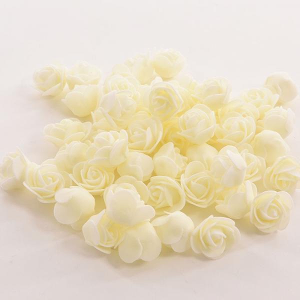 50pcs Artificial Foam Rose for Wedding Party Home Decoration Milky White