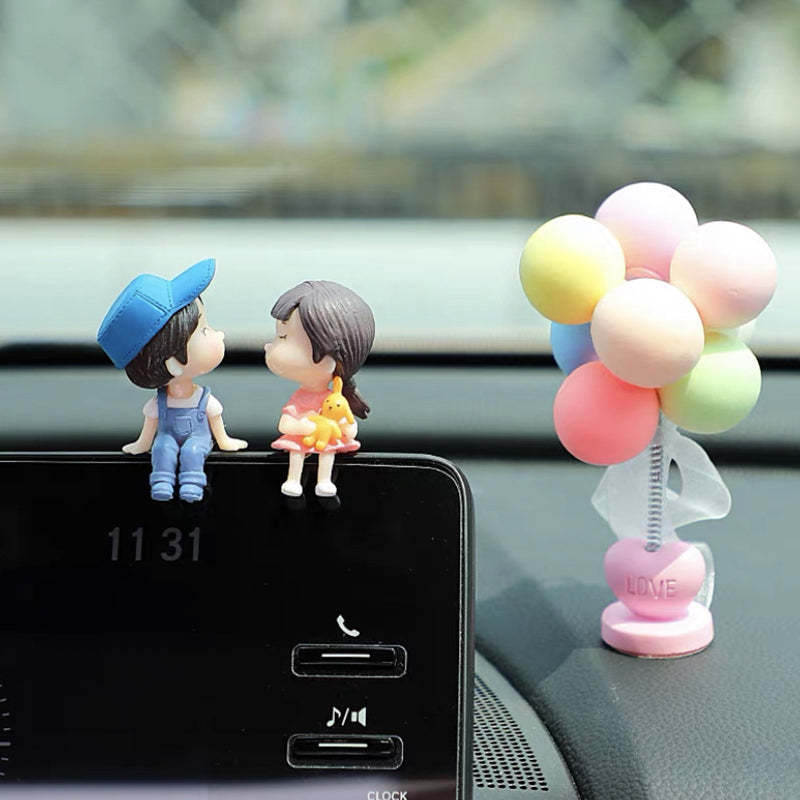 Car ornaments small cute center console car display balloon doll mini interior decoration
