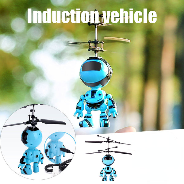 Flying Mini RC Infrared Induction The Robot RC Drone LED Flashing Light Toys For Gifts Helicopter