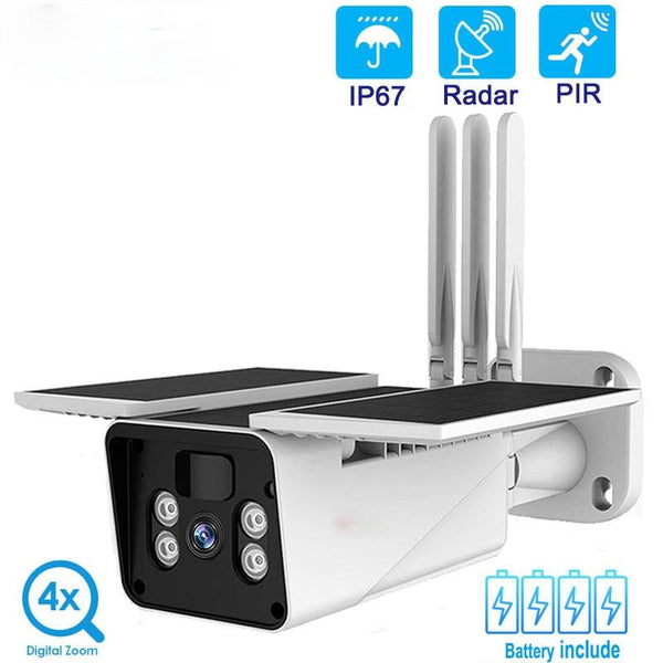 1080P Solar Camera WIFI Wireless Outdoor IP67 10400mAh Battery Powered Security IP Cameras PIR/Radar Human detection CCTV