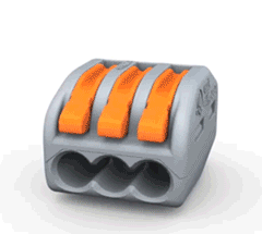 32A Screw-Free Compact Wire Connector Spring Lever Push Cable Connector Terminal Block Gray（15pcs set）