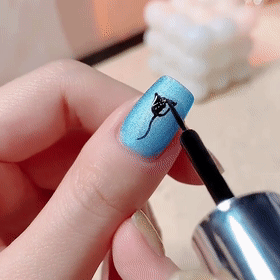 Nail Art High Density Flash Hook Edge Painted Pull Glue 6 Color