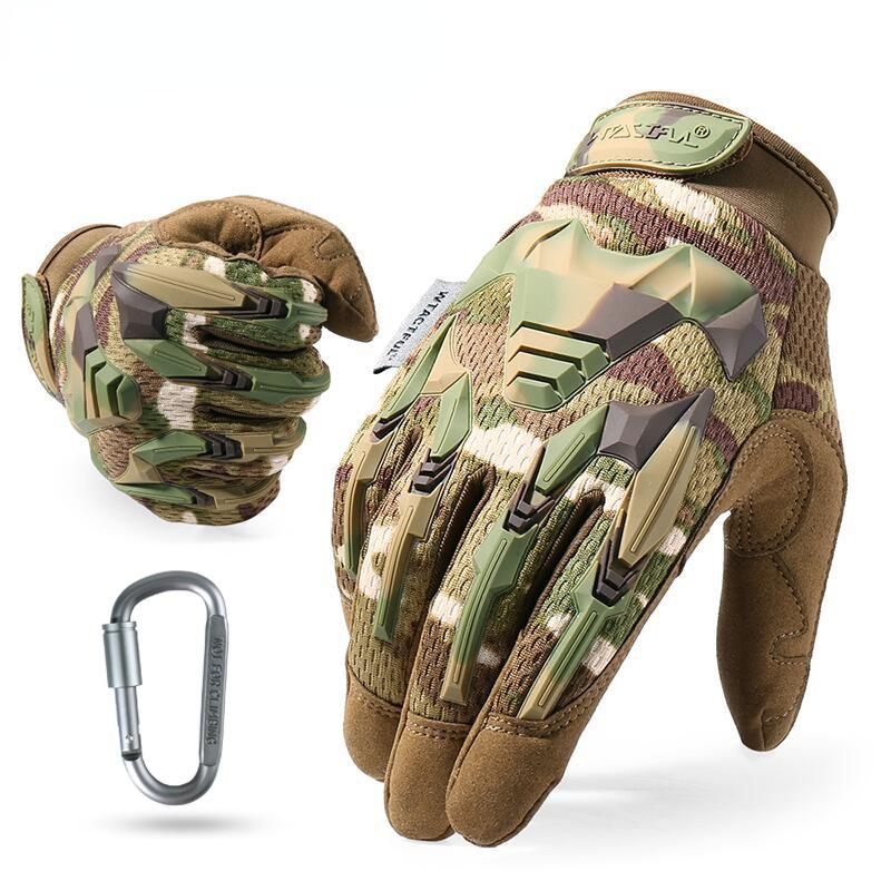 Multicam Tactical Glove Camo Army Military Combat Airsoft Bicycle Outdoor Hiking Shooting Paintball Hunting Full Finger Gloves