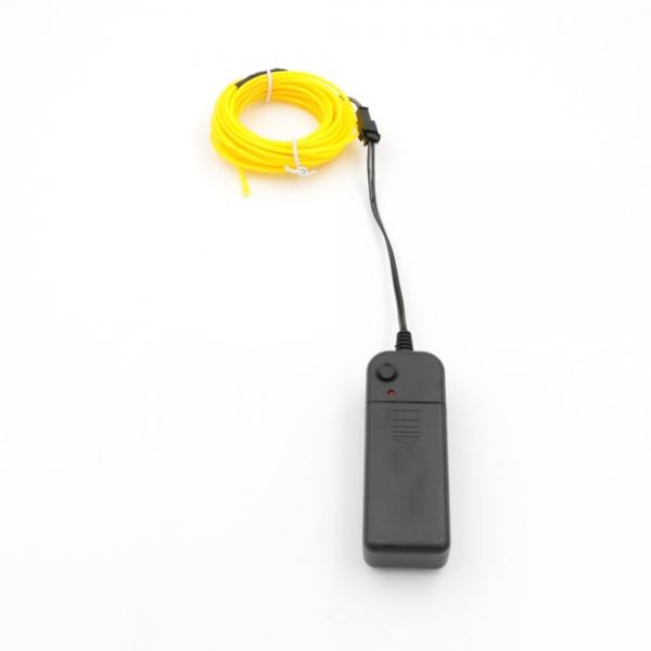 5M LED Neon EL Wire Light Flexible 3-Mode Car Party Decor Light Yellow