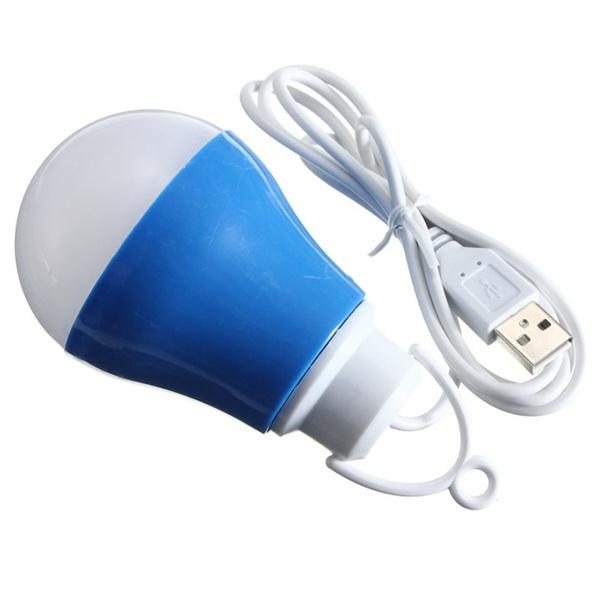 LED USB Bulb 5V DC 5W 6500K Low Voltage Reading Light White Light Dark Blue
