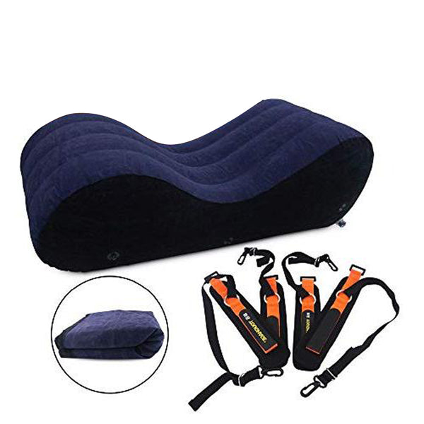 Inflatable Sofa Bed Sex Position Cushion With Handcuffs Yoga Chaise Lounge Relax Chair Air Sofa Portable Sex Furniture