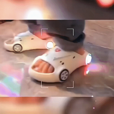 2023 New Sports Car Style Kids Luminous Slippers