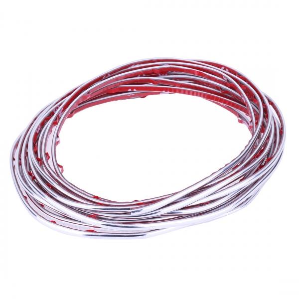 5m Flexible Trim Fashion Car Interior & Exterior Moulding Strip Decorative Line Silver