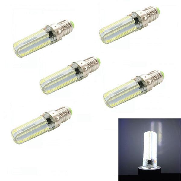 5pcs E14 7W 152-SMD 3014 840LM 6000K Dimmable White Light LED Corn Bulbs