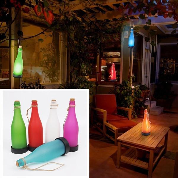 5pcs Home Decoration Cork Wine Bottle Solar Garden Light Sense LED Hanging Lamp Party Courtyard Patio Pathway Red & Green & Blue & Purple & White
