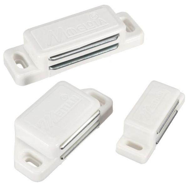 5pcs Magnetic Door Catch Stopper Holder Lock Latch White for Cabinet Cupboard Door Wardrobe - 59mm
