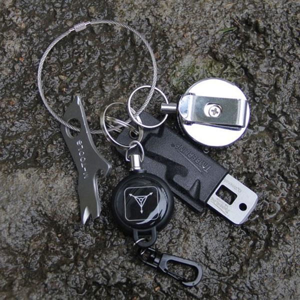 5pcs Multifunctional Outdoor Camping Gear Wire Ropes Key Ring (15cm) Silver