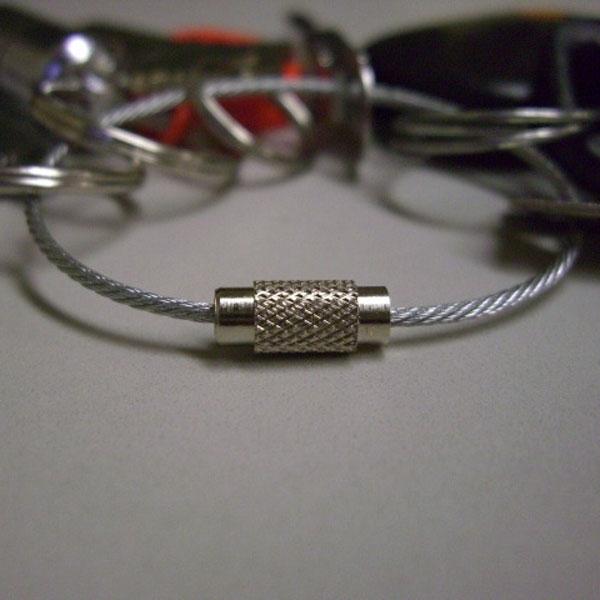 5pcs Multifunctional Outdoor Camping Gear Wire Ropes Key Ring (20cm) Silver