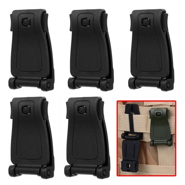 5pcs Outdoor POM Belt Connection Buckles for Backpack Webbing Black