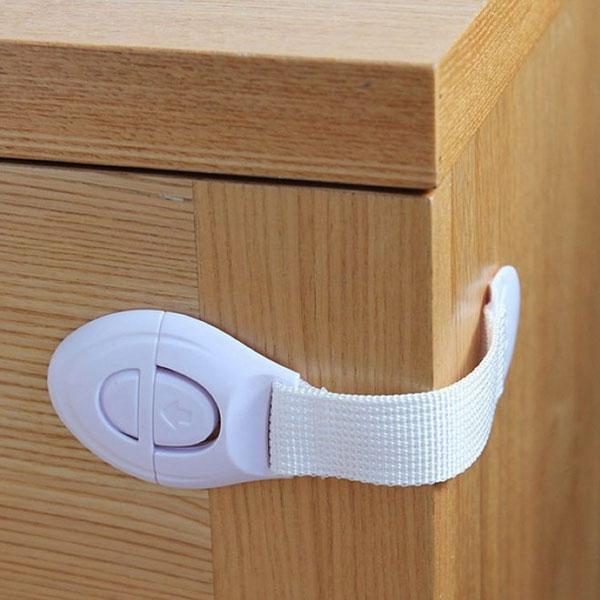 5pcs Refrigerator Toilet Drawers Kids Toddlers Baby Safety Plastic Lock Protectors White