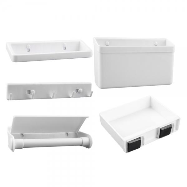 5pcs/Set Refrigerator Combination Shelves Multifunction Storage Holder Plastic Rack White