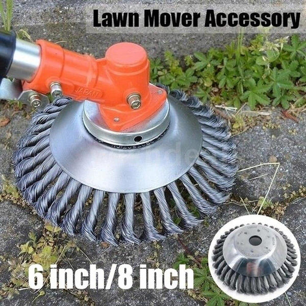 6/8 Inch Lawn Mower Steel Wire Wheel Steel Trimmer Head Brush Cutter Lawn Mower Grass Cutter Wire Wheel Fixing Kit for Lawnmower