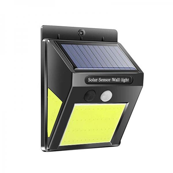 60 LED COB 3 Sides Illumination Solar Power PIR Motion Sensor with 3 Lighting Modes Waterproof Outdoor Garden Wall Light